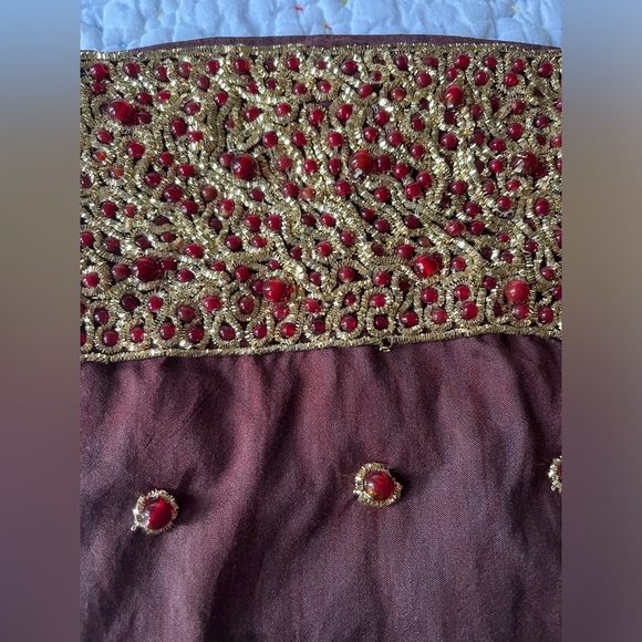 Maroon and Gold Christmas Stocking - Picture 2 of 4